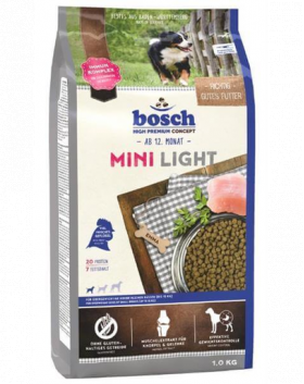 BOSCH Mini Light Hrana uscata caini adulti talie mica, cu tendinta de ingrasare 1 kg