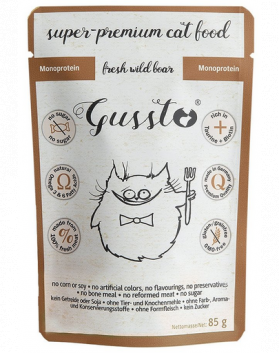 GUSSTO Cat Fresh Wild Boar CARNE PROASPĂTĂ DE MISTREŢ 85 g