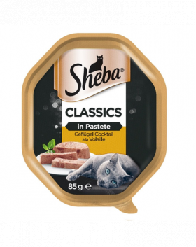 SHEBA Classics hrana umeda pentru pisici, cocktail de pasare 22 x 85 gr