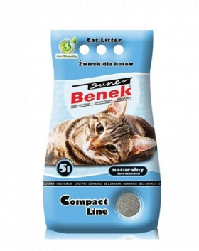 Benek Super Compact Blue nisip pentru litiera 5 L