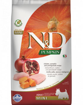 FARMINA N&amp;D Pumpkin Adult Mini Hrana pentru caini de talie mica, cu pui si rodie 2,5 kg