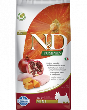 N&amp;D Pumpkin Adult Mini cu pui &amp; rodie 7 kg