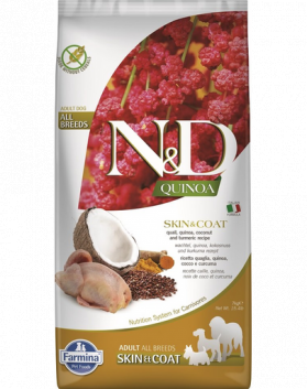 FARMINA N&amp;D Dog Quinoa Skin&amp;Qoat prepeliță 7 kg