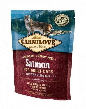 CARNILOVE Cat Sensitive&amp;Long Hair cu somon 400 gr