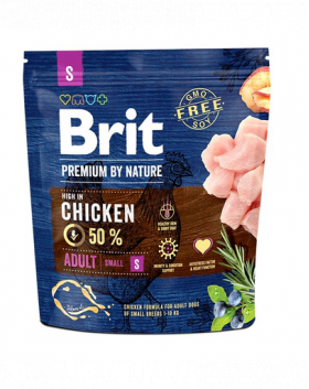 BRIT Premium By Nature Adult Small S Hrana uscata pentru caini adulti de talie mica, cu pui 1 kg