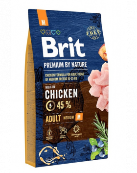 BRIT Premium By Nature Adult Medium M Hrana uscata pentru caini adulti de talie medie, cu pui 8 kg