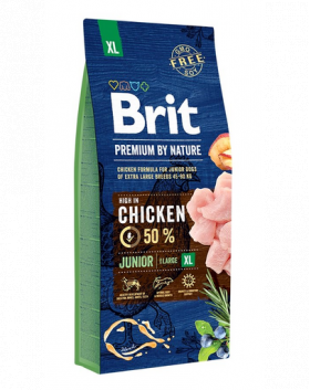 BRIT Premium By Nature Junior Extra Large Hrana uscata pentru catei si juniori de talie foarte mare XL 15 kg