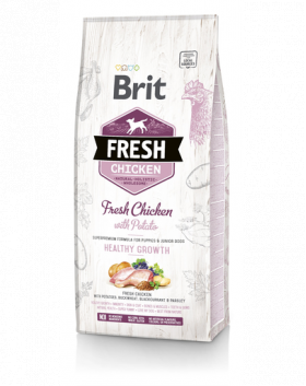 BRIT Fresh Puppy Hrana uscata catei, cu pui si cartofi 12 kg