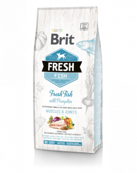 BRIT Fresh Adult Large Muscles&amp;Joints 12 kg hrana uscata caini adulti talie mare, peste si dovleac