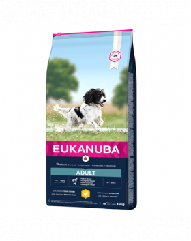 EUKANUBA Active Adult Medium Breed bogat in pui proaspat 15kg hrana caini