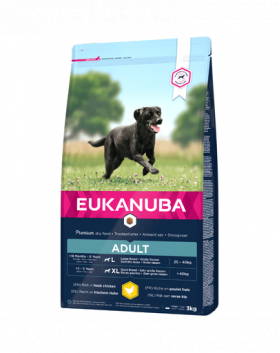 EUKANUBA Adult Large Breeds Chicken Hrana uscata pentru caini adulti de talie mare, cu pui 3 kg