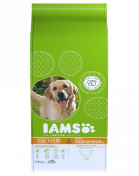 IAMS ProActive Health Adult Light in Fat for Sterilsed/Overweight - Hrană uscată pentru câini sterilizați/supraponderali 12 kg