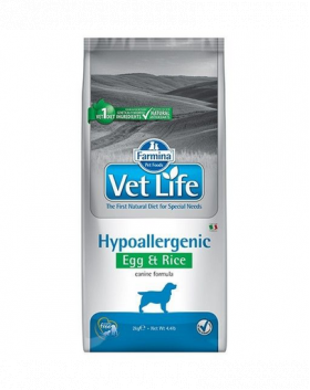 FARMINA Vet Life Dog Hypoallergenic Egg&amp;Rice 12 kg dieta caini cu alergii, ou si orez