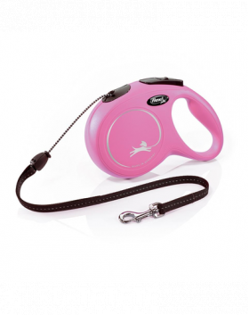 FLEXI New Classic lesa automata cu sir pentru caini, roz, marimea M, 8 m