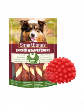 SMART BONES Medium recompense caini talie medie x 2 + minge GRATIS