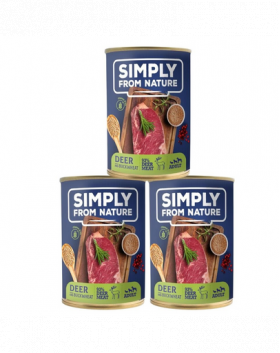 SIMPLY FROM NATURE Hrana umeda pentru caini, carne de vanat si hrisca 3 x 400 g