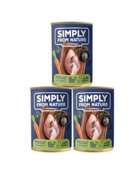 SIMPLY FROM NATURE Hrana umeda pentru caini, cu fazan si morcovi 3 x 400 g