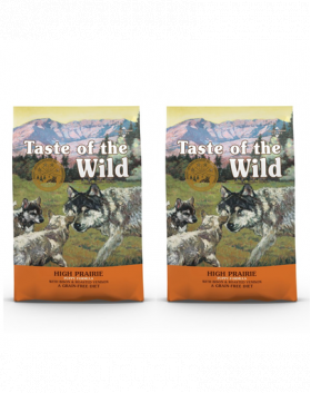 TASTE OF THE WILD High Prairie Puppy hrana uscata pentru caini juniori 24.4 kg (2 x 12,2 kg)