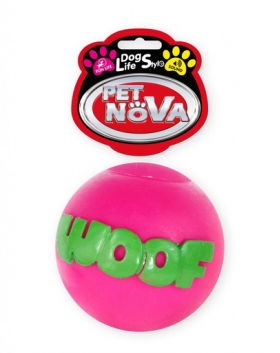 PET NOVA DOG LIFE STYLE Minge WOOF pentru caini,roz, 8cm