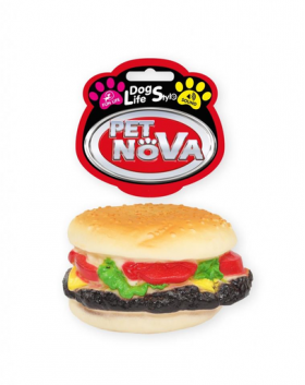 PET NOVA DOG LIFE STYLE Hamburger jucarie pentru caini 9cm