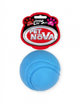 PET NOVA DOG LIFE STYLE Minge de tenis pentru caini, rosie, aroma de vita, 5 cm