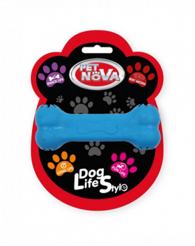 PET NOVA DOG LIFE Jucarie os pentru caini, albastru, aroma de carne de vita, 11cm