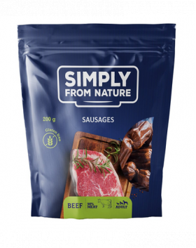 SIMPLY FROM NATURE Carnaciori pentru caini, cu vita 200 g