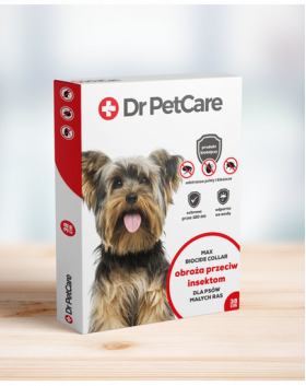 Dr PetCare MAX Bio Cide Collar zgarda protectie impotriva puricilor si insectelor, pentru caini de rasa mica 38 cm