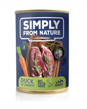 SIMPLY FROM NATURE Hrana umeda pentru caini, cu rata si morcov 400 g