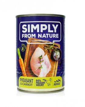 SIMPLY FROM NATURE Hrana umeda pentru caini, cu fazan si morcovi 400 g