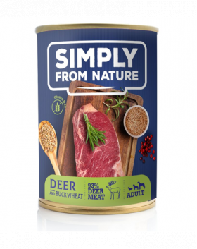 SIMPLY FROM NATURE Hrana umeda pentru caini, carne de vanat si hrisca 400 g