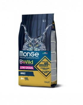 MONGE BWild Adult Hrana uscata pentru pisici adulte, cu iepure 1,5 kg