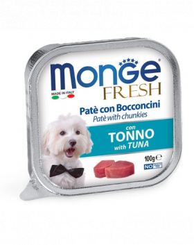 MONGE Fresh hrană umedă pentru câini sub formă de pate, cu ton 100 g