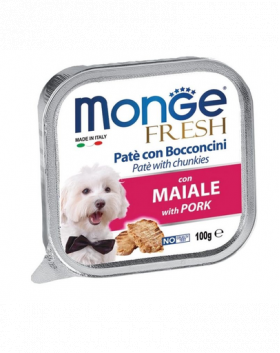 MONGE Fresh hrană umedă pentru câini sub formă de pate, cu porc 100 g