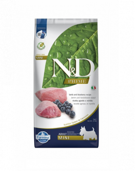 FARMINA N&amp;D Adult Mini Lamb&amp;Blueberry hrana uscata caini adulti de talie mica, miel si afine 7 kg