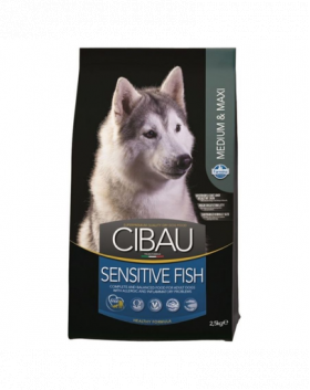 CIBAU Sensitive Fish Medium &amp; Maxi Hrana uscata pentru cainii adulti de talie medie cu intolerante alimentare 2.5 kg