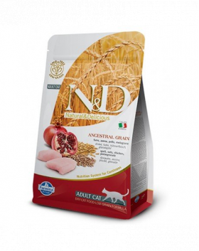 FARMINA N&amp;D Ancestral Low Grain Cat Chicken&amp;Pomegranate Hrana uscata pentru pisici adulte, pui si rodie 5 kg