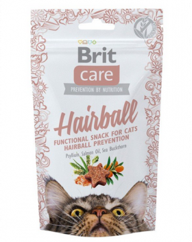 BRIT Care Cat Snack Hairball recompense pentru pisici, previn formarea ghemotoacelor de par 50 g