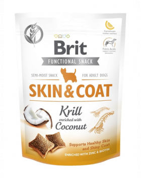 BRIT Care Dog Functional Snack Skin&amp;Coat recompense moi pentru caini, krill si cocos 150 g