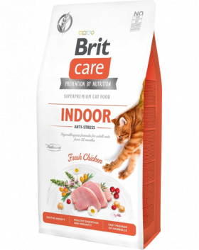 BRIT Care Cat Grain-Free Indoor Anti-Stress hrana uscata pisici, hipoalergenica, fara cereale, cu pui 2 kg