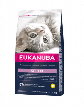 EUKANUBA Cat Kitten All Breeds Healthy Start Chicken &amp; Liver Hrana uscata pentru pisici junior, cu pui si ficat 2 kg