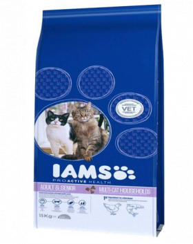 IAMS ProActive Health Adult &amp; Mature &amp; Senior hrana uscata pisici adulte/senior, cu pui si somon 15 kg