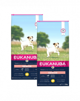 EUKANUBA Caring Senior Small Breed hrana uscata caini seniori talie mica, bogat in pui si curcan 30 kg (2x15kg)