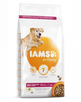 IAMS For Vitality Senior hrana uscata pentru caini seniori de talie mare, cu pui, 12 kg