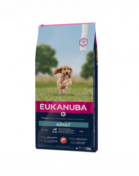 EUKANUBA Dog Base Adult Small &amp; Medium Breeds Salmon &amp; Barley hrana uscata caini adulti talie mica/medie, cu somon si orz 12 kg