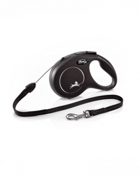 FLEXI New Classic lesa automata cu sir pentru caini, negru, marimea S, 8 m