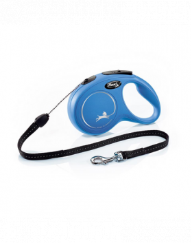 FLEXI New Classic lesa automata cu sir pentru caini, albastru, marimea S, 8 m