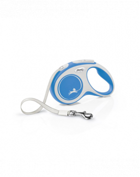 FLEXI New Comfort lesa automata cu banda pentru caini, albastru cu alb, marimea S, 5 m