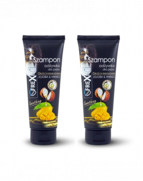 FREXIN Sampon pentru caini 2in1 cu balsam, jojoba si mango 2x220 g