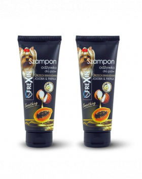 FREXIN Sampon pentru caini 2in1 cu balsam, jojoba si papaya 2x220 g